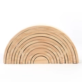 Natural wood rainbow stacking toy made of high-quality arched wooden blocks - 12pcs Set / Large Pine Rainbow (Natural)