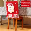 Housse de chaise de Noël avec motif Père Noël 3D et détails de flocons de neige rouges - Père Noël