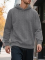 Detalle de sudadera con capucha gris para hombre con tejido de trenzas y puños elásticos - S / gris oscuro