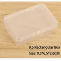 Compact rectangular transparent plastic storage box with lid, size 9.5x6.5x2.6cm - Empty Box (1pc) / Clear