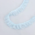 Light blue pleated organza lace trim 2.5cm ruffled ribbon for DIY sewing and crafts - 2.5cm Wide / 187# Blue Encrypted