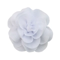 Detailed view of a white bubble crepe fabric flower with delicate layered petals - Bleached White