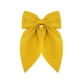 Handgefertigte senfgelbe große Satin-Haarschleife mit eleganter Stoffstruktur - Nr. 1 (Senfgelb)