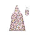 Foldable polyester shopping bag with colorful bird prints and a matching mini storage pouch - 16kg / 38*58cm / Cartoon Birds (XC-21)