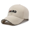 Beige baseball cap with FARD embroidery and casual sun protection woven texture - Adjustable / Light Beige