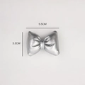 Silver metallic Christmas bow decoration with 3D finish for DIY gift packaging - Small (5 Pieces/Pack) / Silver