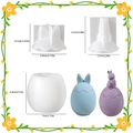 Easter rabbit and egg silicone resin mold set for DIY storage boxes and candle holders - Eggshell Storage Box 3-piece Set