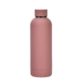 Minimalist double-layer insulated water bottle in matte dusty rose pink finish - 500ml / Smoky Pink