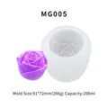 Stampo in silicone 3D a rosa per candele 91x72mm con campione di rosa viola fusa - 3 Pollici-Bocciolo di Rosa