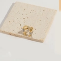 Anello a ferro di cavallo bicolore oro e argento con design a stella su pietra - Stile a U (JZ0534)