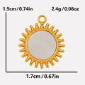 Ciondolo a sole in acciaio 304 con conchiglia bianca, dimensioni 1,9 cm x 1,7 cm - Solo ciondolo / Oro (Pendente in Conchiglia Bianca)