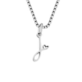 Collana in argento con pendente lettera J e piccolo cuore su catena veneziana sottile - Color Acciaio / Lettera J (CDNP026J)