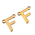 Pendentif lettre F en acier inoxydable plaqué or 18k à double trou pour bijoux DIY - Or - Lettre F / Ensemble de 20 Pièces