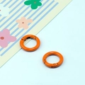 Two pieces of 23mm round orange lacquered metal spring rings for keychains and DIY crafts - Orange (Outer Diameter 20mm)