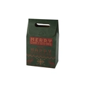 Dark green matte Christmas gift bag with red pixel elk pattern and carry handle - 9.8*6*15.3cm / Green - Snowflake Deer
