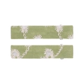Set di due fermagli per capelli in tessuto verde con ricamo floreale bianco su sfondo bianco - Stile Ricamo Verde (10)