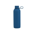 Matte blue 304 stainless steel sports water bottle with a convenient carrying loop lid - Lake Blue