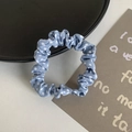 Blue polka dot fabric scrunchie on a decorative plate, high elasticity hair accessory - Light Blue Polka Dot