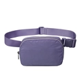 Waterproof nylon sports waist bag in purple with adjustable strap and plastic buckle - Cloudy Purple