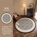 Tapis rond vintage aux motifs floraux géométriques avec envers antidérapant - Diamètre 80cm / Mandala Antique