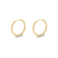 Polished gold stainless steel round hoop earrings with a smooth minimalist finish - 1.6*12mm / Gold