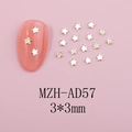 3mm 3D gold metal star nail charms for Japanese style DIY manicure nail art decor - Gold Star (AD57) / 3x3mm