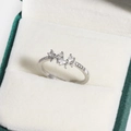 Funkelnder Ring mit Zirkonia-Schmetterling in Silberoptik für elegante Frauen - Birnenschliff Doppel Schmetterlingsstil (Weißgold 8)