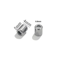 Detaildiagramm einer 5x4mm Edelstahlperle mit 0.8mm Innendurchmesser für Schmuckbau - Ohne Ring 4x5x0.8 - Stahlfarbe