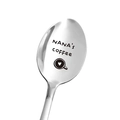 Silberner Kaffeelöffel aus Edelstahl mit NANA's coffee Gravur und Herz-Symbol - NANAS KAFFEE