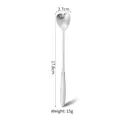 Silver stainless steel heart-shaped dessert spoon with 17.8cm long handle and slim design - 17CM Heart Spoon (Silver)