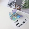 Elegant acetate butterfly hair claw clip with colorful blue and purple gradient finish - Iridescent Blue Purple