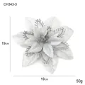 Silberne Pailletten Kunstblume Weihnachtsstern für Christbaumschmuck 19cm - Silber