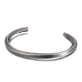 Vintage C-shaped twisted open bangle in matte antique silver finish titanium steel - Antique Silver (KB136768)