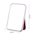 Portable folding square makeup mirror in purple frame, size 21.5cm by 14.5cm - Large Nordic Purple (Thickened)