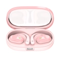 Pink OWS open-ear wireless headphones with digital display charging case - Transparent Pink