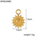 Pendentif tournesol doré en acier inoxydable 1,4cm x 1,0cm pour bijoux DIY - Tournesol