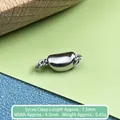 Sterling silver 925 oval clasp for DIY jewelry making, size 7.5x4.5mm in polished finish - Platinum Mini