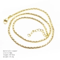 2.4mm gold-plated copper chain necklace 45cm with lobster clasp on white background - Thick Snake Chain