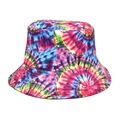 Vibrant rainbow tie-dye bucket hat with spiral pattern for sun protection - M (56-58cm) / 1# Colorful Tie-dye