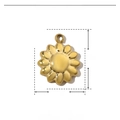 Schema tecnico con dimensioni del ciondolo a girasole dorato da 10mm in acciaio inox - Girasole Piccolo Dorato
