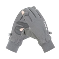 Guanti sportivi in pile grigio con dita ribaltabili e palmo antiscivolo per il freddo - Pile Polare Senza Dita con Patta / Uomo Grigio