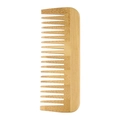 Natural wood wide-tooth comb with smooth handle and organic bamboo grain texture - Bamboo Wide Tooth Comb