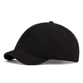 Casquette noire à bord court avec texture à chevrons et style rétro minimaliste - Noir