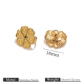 10mm golden flower-shaped stainless steel earring backings with dimensions and weight - Large 10mm Heart Ring / Gold