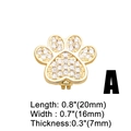 Makroaufnahme von vergoldetem Pfotenanhänger mit Zirkonia-Inlay und 20x16mm Abmessungen - Slide Charm A-Gold Pfote