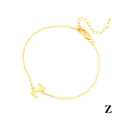 Minimalist 18K gold-plated link chain bracelet featuring a polished letter Z pendant - Letter Z