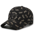 Zwarte sport baseballpet met all-over letterprint en 3D-borduurwerk details - Verstelbaar / Zwart