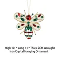 Christmas butterfly ornament with gold wire frame and multicolor crystals, 10x11cm - Style 10-Butterfly/Bee