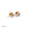 Dettaglio di orecchini a cuore dorati con motivo malocchio e misura di 1,4 cm - Stile Cuore Malocchio Dorato (A0126-金爱心眼睛)