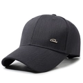 Dunkelgraue Baseballkappe für Herren mit silbernem SPORT-Logo und verstärktem Schirm - Verstellbar / Hellgrau